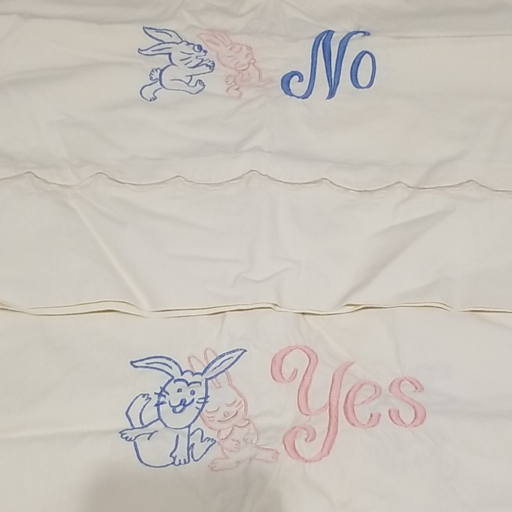 🐇Vintage Set🐇 Bunnies "Adult" Pillow Cases!
